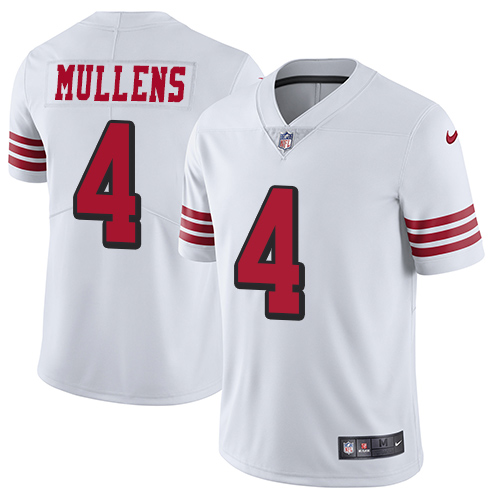 San Francisco 49ers Limited White Men Nick Mullens NFL Jersey #4 Rush Vapor Untouchable->women nfl jersey->Women Jersey